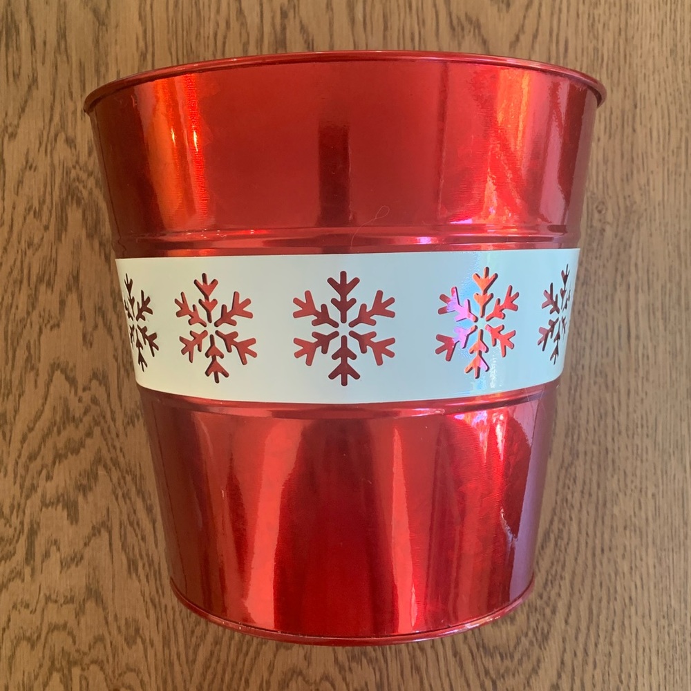 Metal Christmas Container / Flower Pot
